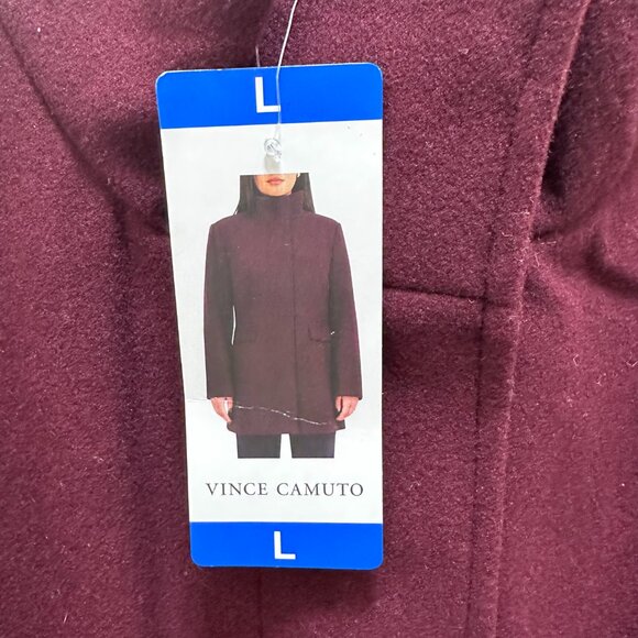 Vince Camuto Women's Full Zip Coat Mid-Length Size L Dark Red Stylish Warm (NEW) - Picture 15 of 16